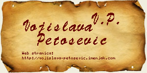 Vojislava Petošević vizit kartica